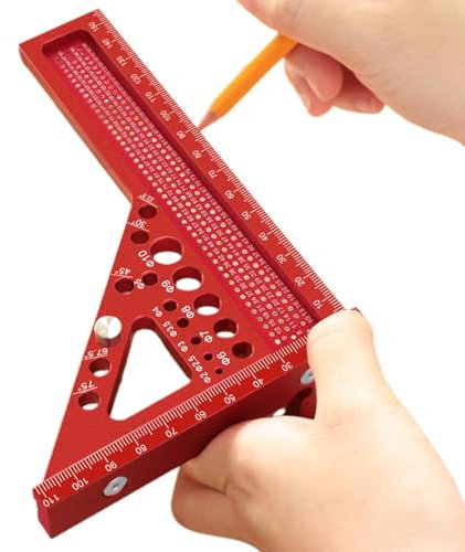 Ruler Tool for Woodworking - Multi-Angle Triangle Ruler Aluminum 3D Measuring Ruler,Layout High Precision Measuring Tool Miter Square Protractor for Engineers
