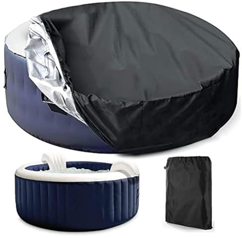 Aufblasbare Whirlpool-Badewanne, rund, für den Winter, oberirdischer Pool, Gartenmöbel, wasserdicht, für den Außenbereich, 210 x 30 cm, Schwarz