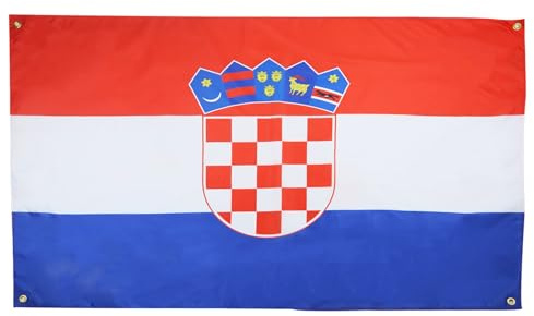 AZ FLAG Flagge Kroatien 150x90 cm Kroatische Leichtes Polyester 4 Ösen | Für innen dekorative Flagge Hrvatska doppelte Nähte und verstärkte Kanten mit Metallösen