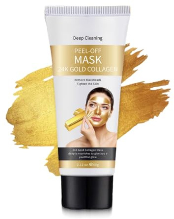 24K Gold Peel Off Maske, Straffende Anti Falten Gesichtsmaske Frauen, Overnight Maske Gesicht für Jeden Hauttyp, Befeuchten Masken Beauty Gesicht, Verbessert die Hautelastizität, 60g