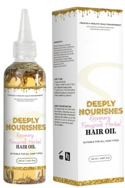 Bockshornkleeöl mit Rosmarin für Haarwachstum – Verdickendes und kräftigendes Haarserum und Kopfhautöl für Frauen und Männer, natürliche, tiefenwirksame Pflegeformel, 120 ml