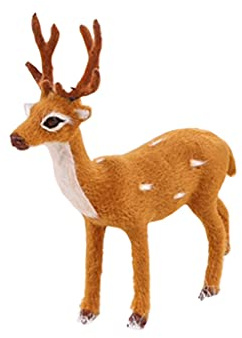 Kelisdi 15/20/25/30/35 cm Alce Bambole Vacanza Renna Figure Simulazione Peluche Renna In Piedi Cervo Natale Cervo Natale Alce Decor