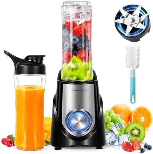 Blender for Smoothies,32,000 RPM Smoothie Blender, Personal Blenders with 6 Sharp Blade,with 600ml Portable Cup and To-Go Lids, Self Cleaning,Portable Juicer for Ice Crushing & Milkshakes