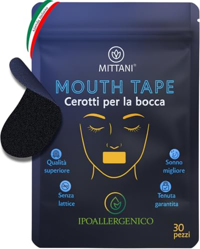 MITTANI® Mouth Tape, Cerotti Bocca per Dormire, Antirussamento, Respira Bene per Dormire Profondamente la Notte, Migliora la Qualità del Sonno Favorendo la Respirazione Nasale