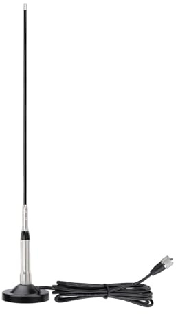 Bingfu VHF UHF Amateurfunk Antenne, 2.5/3.5dBi, Magnetfuß, PL259, 5m Kabel | Dualband 136–174/400–460MHz, 43cm Glasfaser für Auto, LKW, Boot und Zweiwegefunk