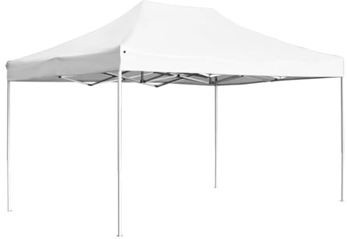 Ombrellone pergolato, professionale, pieghevole, in alluminio, 4,5 x 3 m, bianco, per terrazza e esterni