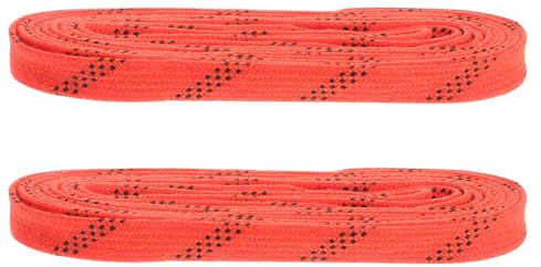 SKISUNO Cordones de Hockey Profesionales Encerados Anticongelantes, Resistentes y Duraderos, 96 Pulgadas (244 Cm), Color Naranja, para Patines de Hockey sobre Hielo y Deportes de Esquí