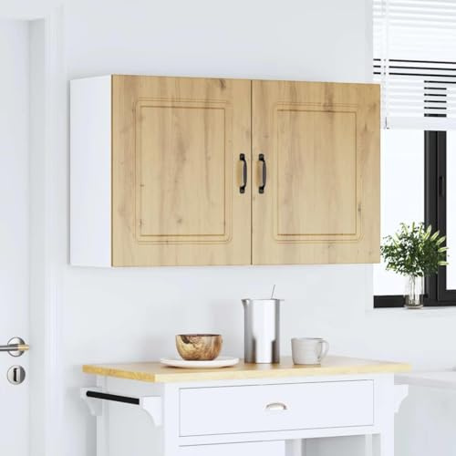 YunCangg Kalmar köksväggskåp, uppsättning av 2, artisanek trämaterial, 50 x 31 x 60 cm, robust förvaringsutrymme för kök och matsal