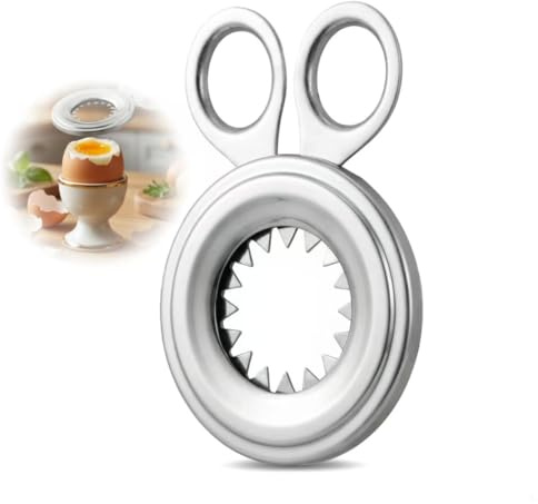 Premium Quality Stainless Steel Egg Topper- Dual-Ring Egg Cutter for Soft & Hard Boiled Eggs-Kitchen Gadget for Perfect Yolk Opening