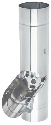 Zambelli VM BlankZinc® Regenwasserklappe mit Sieb 100 mm - Mit fester Arretierung der Wasserklappe