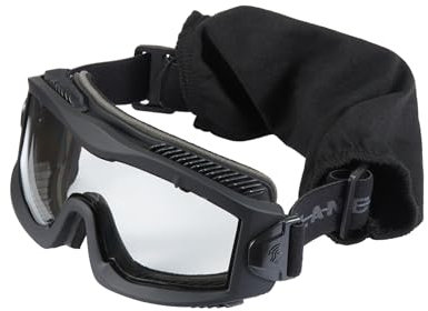 Lancer Tactical AERO Airsoft Tactical Safety Goggles -3mm Dual Pane Lens, Anti-Fog Glasses for Hunting and Cycling-One Len (Black)