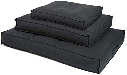 JAMAXX Premium Hundekissen in edler Leinen-Optik - Orthopädisch Memory Visco Schaumstoff/Waschbar Abnehmbarer Bezug/Wasserabweisender Innenbezug - Hundebett PDB1005,120x90 (L) anthrazit