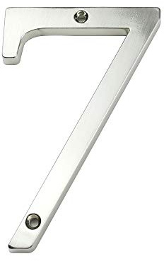 HASWARE House Number Sign 4 inch (10 cm) Modern Door Numbers Signage Plaque Street Home Address Numerals Zinc Alloy (7, Silver)
