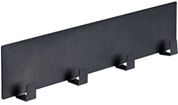 Wenko Portautensili magnetico Ima nero, accessorio Black Outdoor Kitchen con 4 ganci per panni e accessori per barbecue, fissaggio rapido senza perforare su superficie metallica, 30 x 6,5 x 2 cm