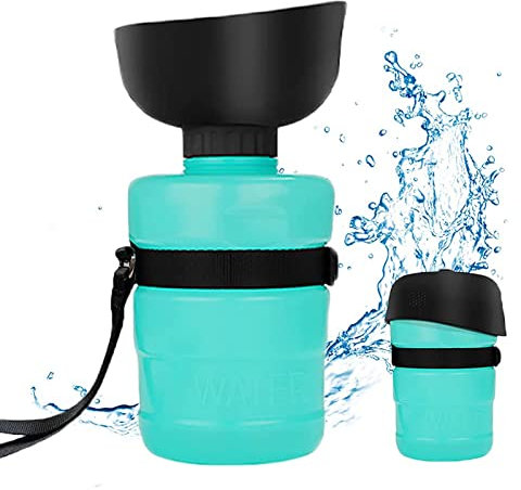 MYSUNBAR Hunde Wasserflasche mit Faltbarer Wasserschale 500ML, EUBSWA Tragbare Hunde Wasserflasche BPA-Frei - Haustiere Trinkflasche für Outdoor Camping Gassi - Geschenke