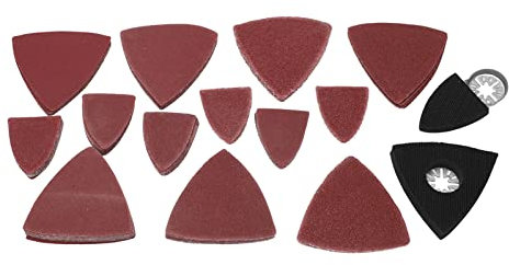 Oscillating Tool Sanding Pad Kit Triangular, Finger Accessories 60 80 120 180 240 Grit for Sanding Paint, Varnish, Filling Compound