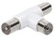 Ekon Divisor de Antena de TV de 9,5 mm, 2 Tomas Macho, 1 Conector Hembra Divisor coaxial, Divisor de Antena de TV, para TV, Smart TV, decodificador, Digital terrreste, satélite