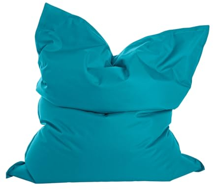 mokebo Sitzsack Outdoor XXL für Kinder & Erwachsene 'Der Große', Bean Bag, Sitzkissen, Liegekissen oder Riesen-Sitzsack mit Füllung, Bodenkissen groß für Balkon & Terasse, 130x170cm, Petrol