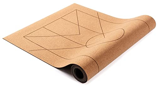 Lotuscrafts® Arise Cork Yogamatte Kork mit 100% Naturkautschuk, Extrem Rutschfest, Yoga Matte für Hot Yoga mit Sweat Proof Oberberfläche, 185 x 65 x 0,4 cm