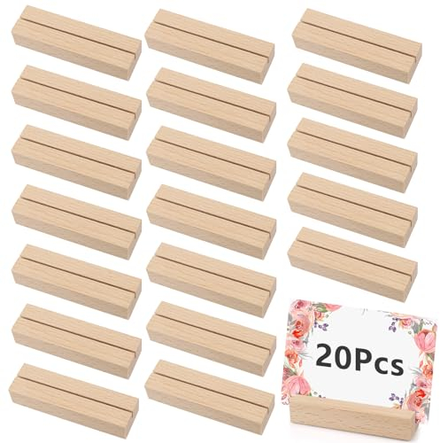 Csuntikulo 20 Pezzi Supporti in Legno per Carte, Rettangolari per Decorazione Eventi di Festa
