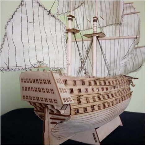 ZYAURA for: Haus Dekoration DIY Holzbaugruppe HMS Victory Royal Navy Schiff Segeldekoration Baugruppe