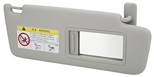 lvifloae Right Passenger Side Sun Visor with Vanity Mirror,Car Front Inner Sun Visor Right 5GG857552 Gray ABS Plastic Cloth Replacement for MK7 2014‑2017