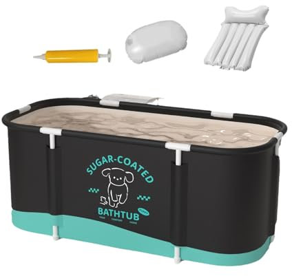 Vasca da bagno portatile – Vasca da bagno pieghevole | Vasca ispessita multistrato Vasca da bagno per famiglie SPA, vasca salvaspazio, vasca compatta per piccoli bagni, ideale per ammollo