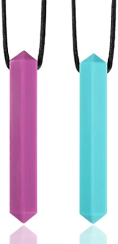 QEDBOJE 2pcs Sensory Kauen Halskette Langlebiges und starkes-Kauspielzeug - Kaukette für Jungen und Mädchen