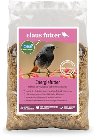 Claus Energiefutter | 700 g | Kraftmix für Wild- und Gartenvögel in der Brut- und Aufzuchtzeit | Reich an hochwertigen Fetten, Nährstoffen & Vitaminen | Hafer- und Sojaflocken