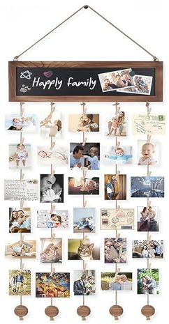 LEKEFETO Cornice portafoto collage con 30 graffette: fai da te, foto da parete, cornice portafoto con 5 linee, per decorazioni per la casa, compleanno, matrimonio, Natale