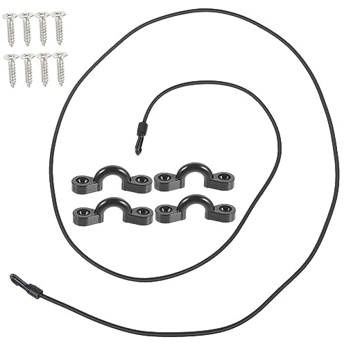 Kisangel 1 Satz Mooring Rope Set für Boote Elastisches Seil mit Haken Bungee Kit für Yachten Kanus und Kajaks Robuste Befestigungslösung für Wassersport und Outdoor Aktivitäten