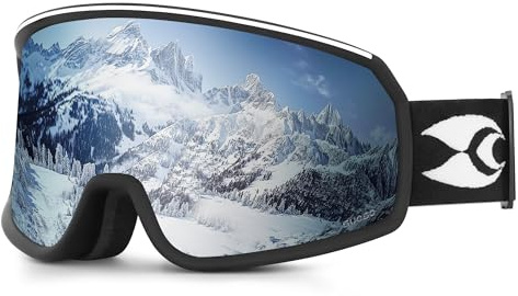 suoso Skibrille Herren Damen，Snowboard Brille für Brillenträger ，OTG 100% UV-Schutz Kompatibler Helm Anti-Fog Skibrillen Motorradbrille für Outdoor Aktivitäten Radfahren-Schwarz