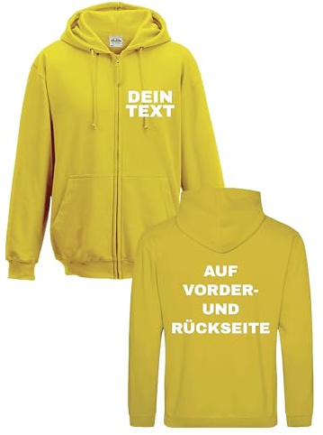 NIMAMA Personalisierte Herren Sweatjacke mit Kapuze Bedrucken Lassen - Zip Hoodie Jacke als Geschenk für Männer selbst gestalten - Arbeitsjacke als Arbeitskleidung mit Text personalisiert