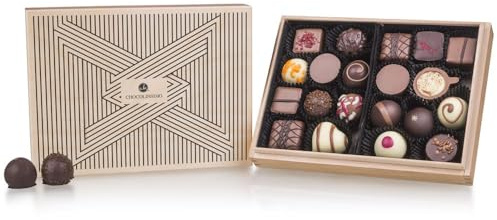 Premiere Midi - Tribar - 20 cioccolatini esclusivi Regalo in scatola di legno | Praline cioccolato | Dolci natalizi | Compleanno | Donna | Donne | Festa della mamma | Deliziose | Regalo San Valentino