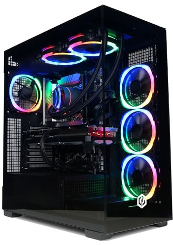 CyberPowerPC Luxe Gaming PC - AMD Ryzen 7 9800X3D, Nvidia RTX 5060 Ti 8GB, 32GB RAM, 2TB NVMe SSD, 650W 80+ PSU, Wi-Fi, Liquid Cooling, Windows 11, Amethyst Curve RGB