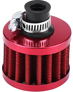 12 mm universellt bilklämma på kallinsugningsfilter, högt flöde auto luftintagsfilter rund avsmalnande för scooter ATV Dirt Pit Bike motorcykel vevhus ventilskydd andas (röd)