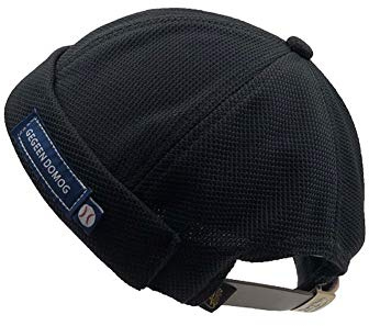 Evetin Andningsbar skeppsmössa, baseballkeps, unisex, docker-keps, sjömansmössa, hamnmössa, bikermössa, mössa, hatt för kvinnor och män, 014, svart, M