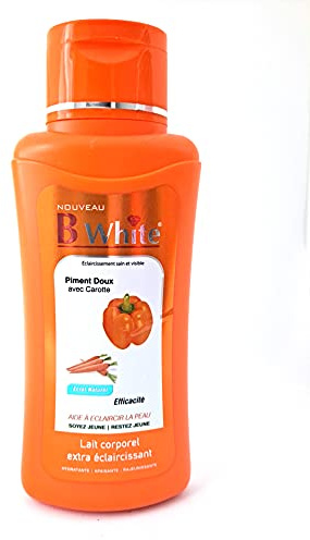 B White - Lait Corporel éclaircissant - Piment Doux avec Carotte - 500 ml - Hydratant - Moisturizing Lotion