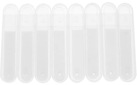 FOMIYES Glasnagelfeilen, doppelseitige Glas-Nagelfeilen, professionelle Nagelfeilen, doppelseitige Glas-Schmirgelplatte, Nagellack-Werkzeuge mit Etui für sanfte Maniküre, Nagelpflege, 8 Stück