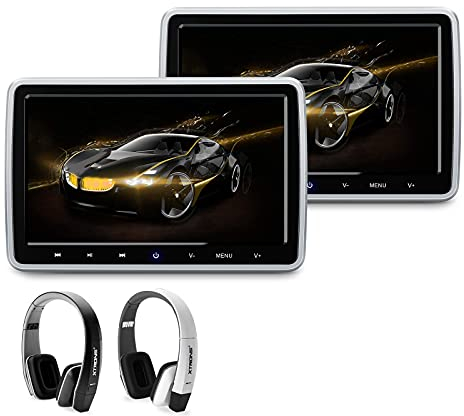 XTRONS 2 STÜCKE 10,1'' Auto Bildschirm Kopfstützen montierter DVD Player Autositz Kopfstütze Bildschirm der 32 Bit Spiele unterstützt