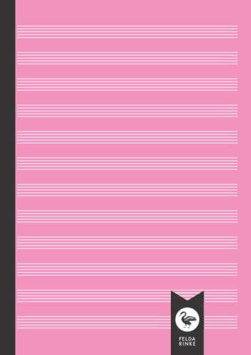 Notenheft Pink Lineatur 14 A4 Blanko: 110 Seiten - 55 Blatt | Doppelseitig mit 12 Systemen pro Seite