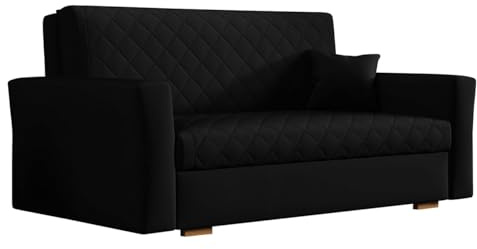 Mirjan24 Schlafsofa Viva Caro III mit Bettkasten, 3 Sitzer Polstersofa mit Schlaffunktion, Sofagarnitur inkl. Kissen, Rückenlehne und Sitzfläche fest angenäht (Zanzibar 190)