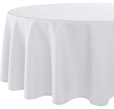 Tischdecke Wien Home, Moderne Tischwäsche mit Fleckschutz für das ganze Jahr, weiß, 160x220 cm oval