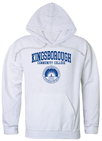 W Republic Kingsborough CC The Wave Seal Hoodie Sweatshirts - White, Medium