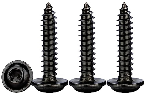 Drenky Tellerkopf Holzschrauben Torx M5x16mm,50 Stück Blechschrauben Edelstahl Flachkopf Mit Scheibe Edelstahl Rostfrei A2 V2A Schwarz Selbstschneidende Schrauben Vollgewinde
