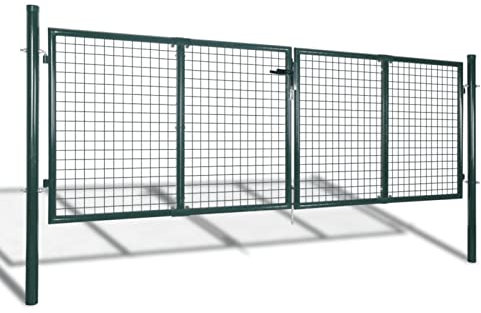 Homgoday Gartentor für Maschendrahtzaun 289x75 cm / 306x125 cm Model140921