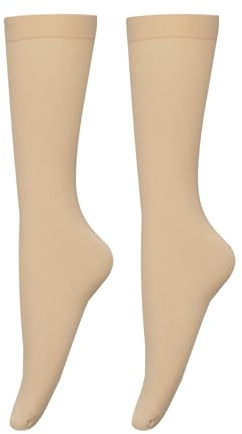 Bestjybt Women's Opaque Stretchy Nylon Knee High Stockings Trouser Socks (Nude)