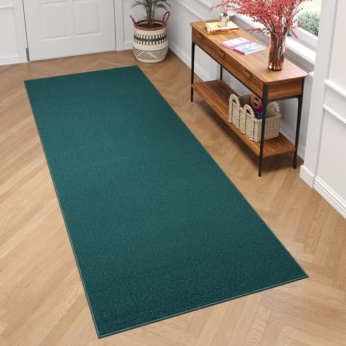 TAPISO Mono Läufer Teppich Kurzflor Indoor Outdoor UV-beständig Blau Einfarbig Wohnzimmer Schlafzimmer Kinderzimmer Modern Design ÖKO-TEX 70 x 180 cm
