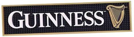 Guinness 05769 - Tappetino da bar con motivo arpa dorata, antiscivolo, a prova di perdite, prodotto ufficiale