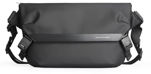 MARK RYDEN Messenger Bag Umhängetasche aus Canvas Studententasche Laptoptasche 15,6 Zoll Schultertasche Kuriertasche Herrentasche Collegetasche Uni Studenten Schwarz